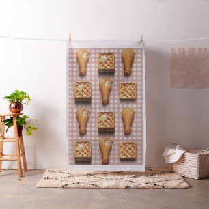 gingham chicken waffles fabric