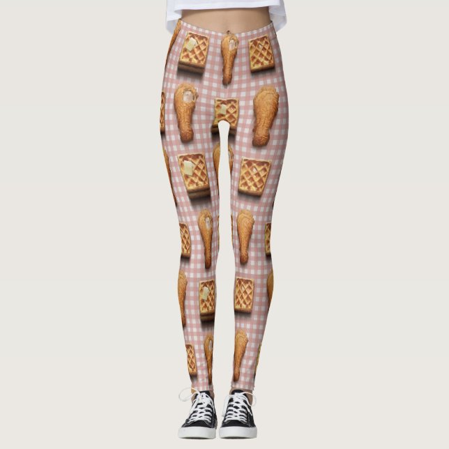gingham chicken waffles leggings (Front)