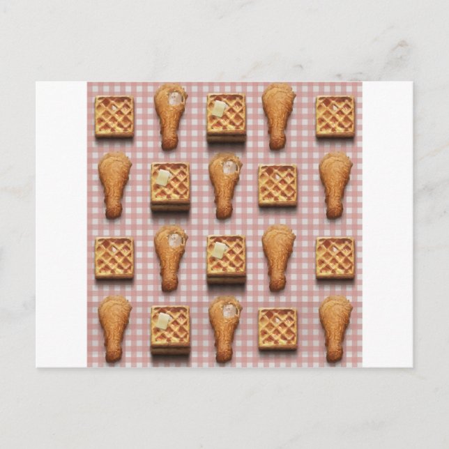 gingham chicken waffles postcard (Front)