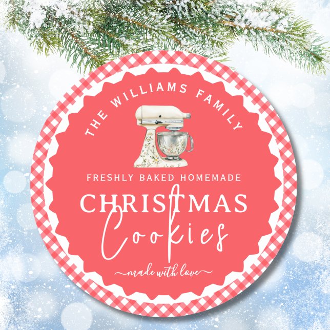 Gingham Christmas Cookies Baked Goods Label (Creator Uploaded)