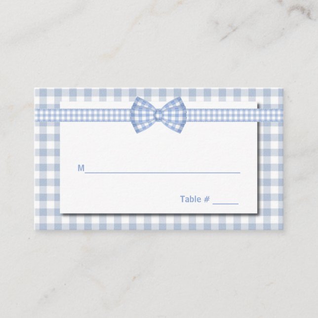 Gingham Country Chic Wedding Place Card (Front)