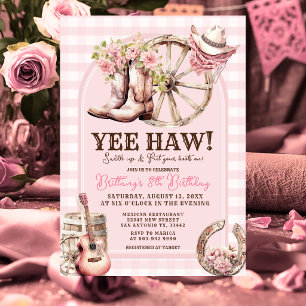 Gingham Cowgirl Western 8TH Birthday Invitation