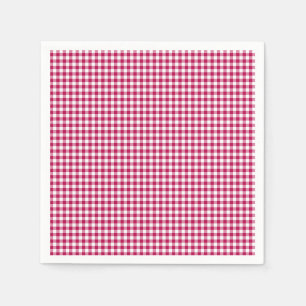 Gingham-Dark Pink-Paper Napkins