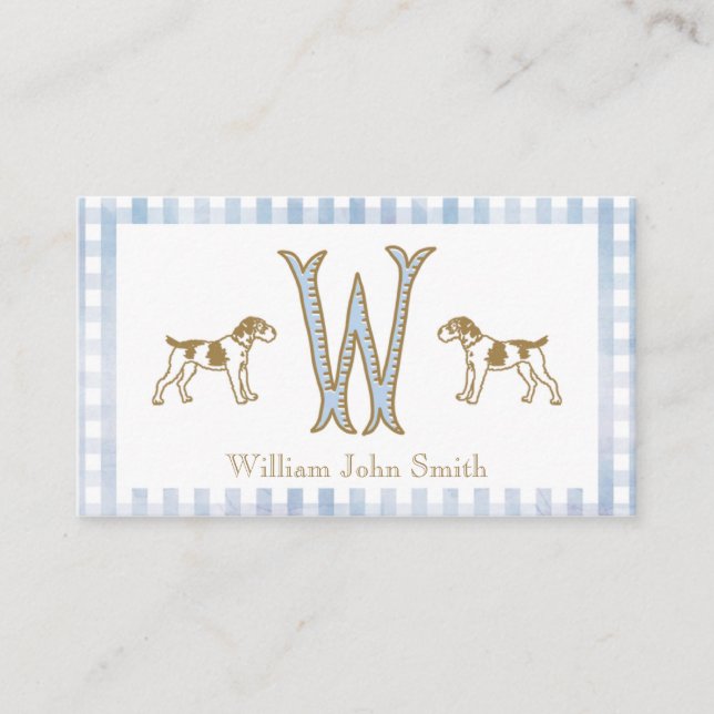 Gingham Dog Baby Boy Enclosure Cards (Front)