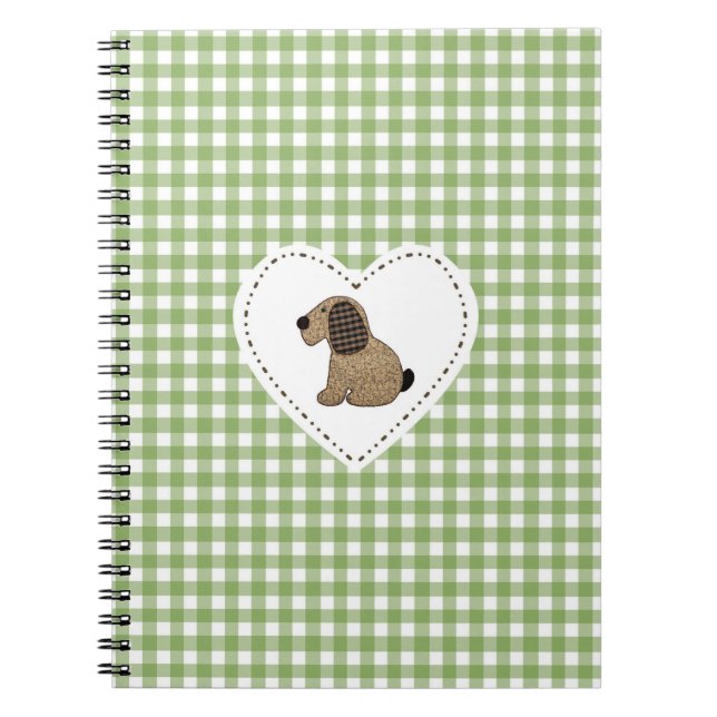 Gingham Dog In Heart Notebook (Front)