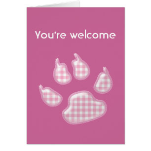 gingham dog paw - pink