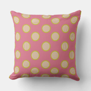 Gingham Dots, Pink Cushion
