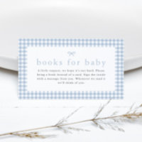 Gingham Dusty Blue Boys Books for Baby Shower