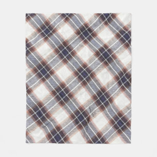 Gingham ecological cotton in autumn colours. fleece blanket
