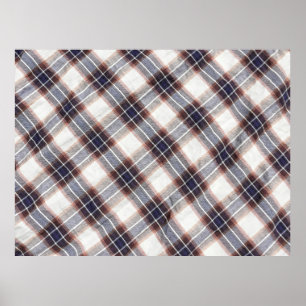 Gingham ecological cotton in autumn colours.  poster