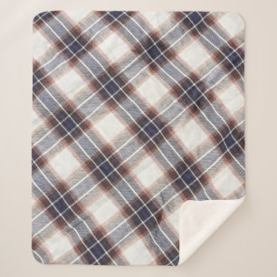 Gingham ecological cotton in autumn colours. sherpa blanket