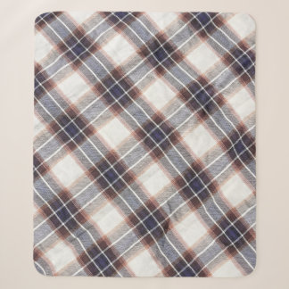 Gingham ecological cotton in autumn colours.  sherpa blanket