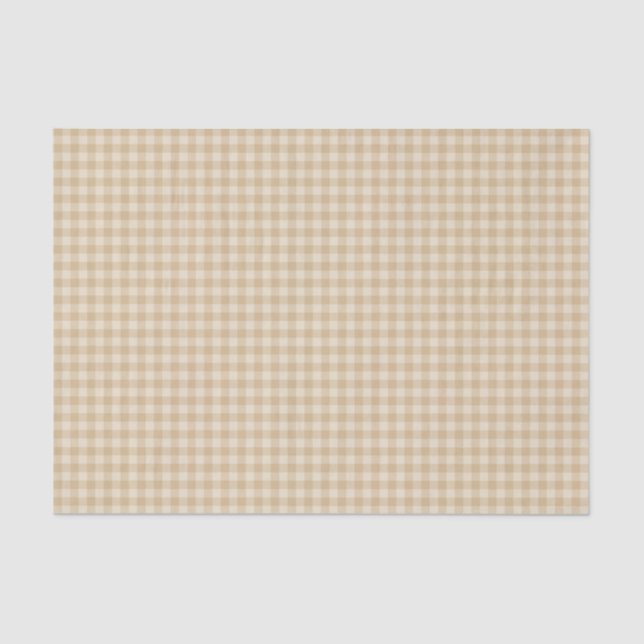 Gingham Elegant Cream Pattern Tissue Paper (Front)