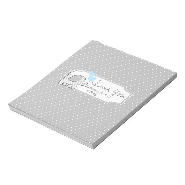 Gingham Elephant Candy Bar Wrap Notepad (Rotated)