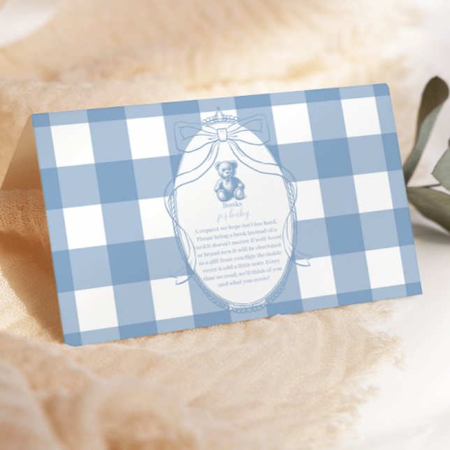 Gingham French Teddy Bear  Books for Baby Enclosure Card (Creator Uploaded)