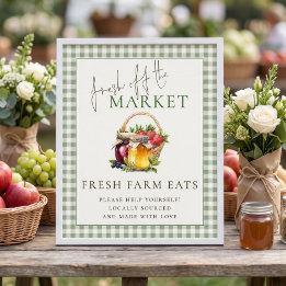 Gingham Fresh off Market Farm Sign Bridal Shower