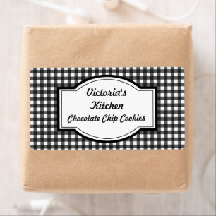 Gingham Gift Tags Personalised Kitchen Labels