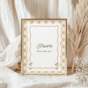 Gingham Goose Baby Shower Favours Sign