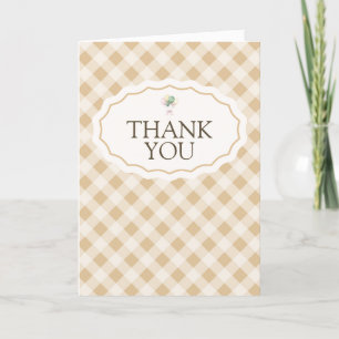 Gingham Goose Baby Shower Folded Thank You Card