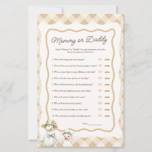 Gingham Goose Mummy or Daddy Baby Shower Game