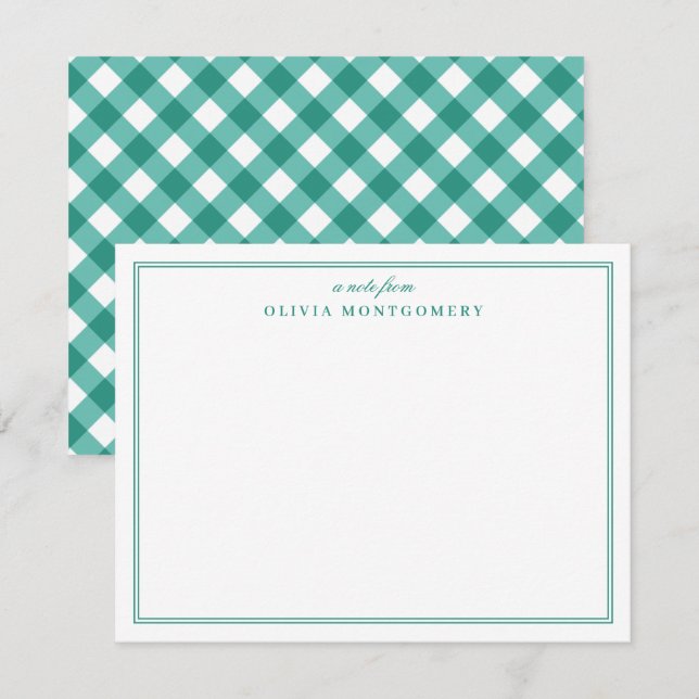 Gingham Green and White Personal Card (Front/Back)