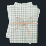 Gingham Hand-Drawn Modern Cute Green White Preppy Wrapping Paper Sheet<br><div class="desc">Perfect cute custom gift wrap for a fun party! Hand made art for you! Perfect for a summery brunch or picnic themed bridal shower, bachelorette party, easter, engagement party, holidays or birthday. FULLY CUSTOMIZABLE! Click "edit using design tool" to adjust the fonts, colours and placements. THANK YOU FOR SUPPORTING INDEPENDENT...</div>