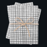 Gingham Hand-Drawn Modern Cute Grey White Preppy Wrapping Paper Sheet<br><div class="desc">Perfect cute custom gift wrap for a fun party! Hand made art for you! Perfect for a summery brunch or picnic themed bridal shower, bachelorette party, easter, engagement party, holidays or birthday. FULLY CUSTOMIZABLE! Click "edit using design tool" to adjust the fonts, colours and placements. THANK YOU FOR SUPPORTING INDEPENDENT...</div>