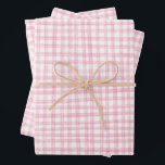 Gingham Hand-Drawn Modern Cute Pink White Preppy Wrapping Paper Sheet<br><div class="desc">Perfect cute custom gift wrap for a fun party! Hand made art for you! Perfect for a summery brunch or picnic themed bridal shower, bachelorette party, engagement party, holidays or birthday. FULLY CUSTOMIZABLE! Click "edit using design tool" to adjust the fonts, colours and placements. THANK YOU FOR SUPPORTING INDEPENDENT ARTISTS!...</div>