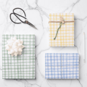 Gingham Handmade Pattern Cute CUSTOM  Wrapping Paper Sheet