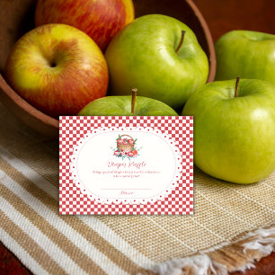 Gingham Harvest Apple Diaper Raffle Baby Shower  Enclosure Card