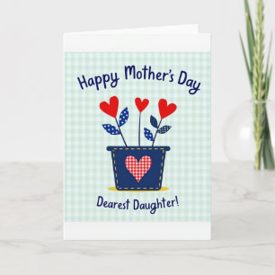Gingham Heart Mothers Day Card