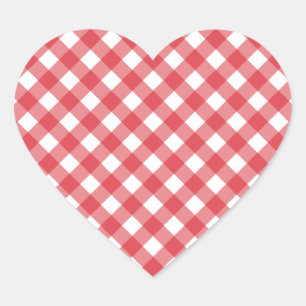 Gingham Heart Stickers