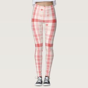 Gingham Hearts • Classic Sweet Valentine Seamless  Leggings