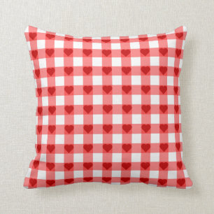 Gingham Hearts Cushion
