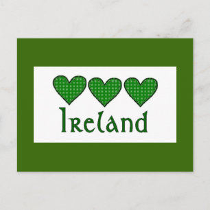 Gingham Hearts Ireland Postcard