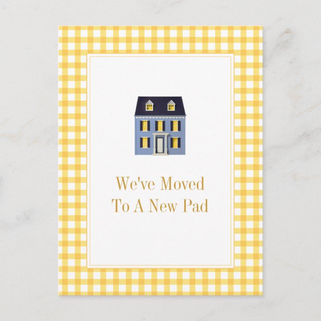 Gingham Home Moving Postcard (Front)