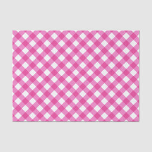 Gingham Hot Pink And White Pattern Tissue Paper