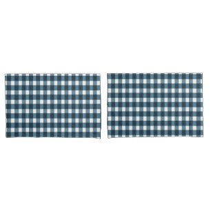 Gingham Indigo Blue Pattern Pillowcase