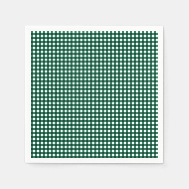 Gingham-Jade Green-Paper Napkins (Front)