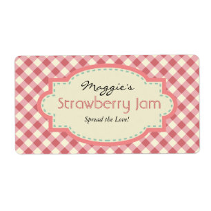 Gingham Jam Jar Labels, Customise