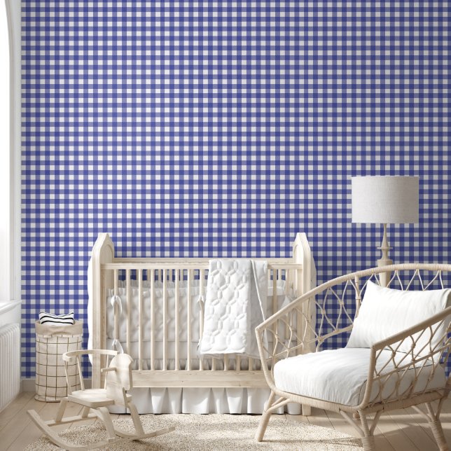 Gingham Lavender White  Wallpaper (Kids)