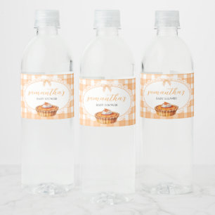 Gingham Little Cutie Pie Baby Shower Water Bottle Label