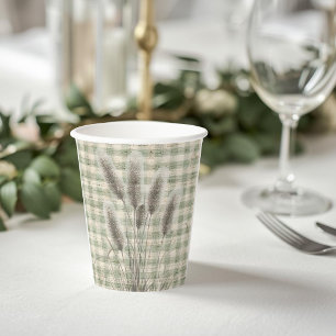 Gingham Little Fisherman Fishing Baby Shower Paper Cups