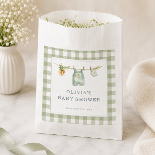 Gingham Locally Grown Baby Shower Party Favour Bag