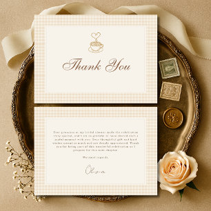 Gingham Love is Brewing Coffee Bridal Shower Thank You Card