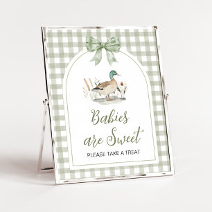 Gingham Mallard Duck Baby Babies are Sweet Sign