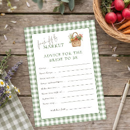 Gingham Market Advice for Bride Bridal Shower card