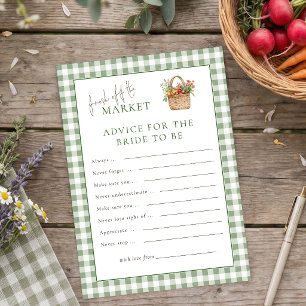 Gingham Market Advice for Bride Bridal Shower card