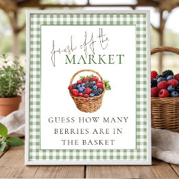 Gingham Market How Many Game Sign Bridal Shower