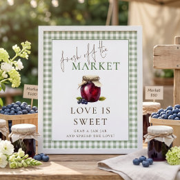 Gingham Market Love is Sweet Sign Bridal Shower
